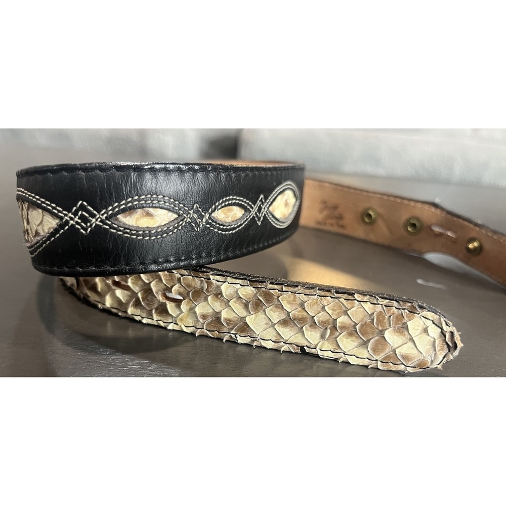 Tony Lama Snake Skin Leather Belt Size 32